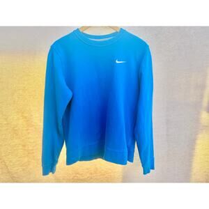 Nike Men’s Large Blue Crewneck Sweatshirt Swoosh Logo Pullover Athletic